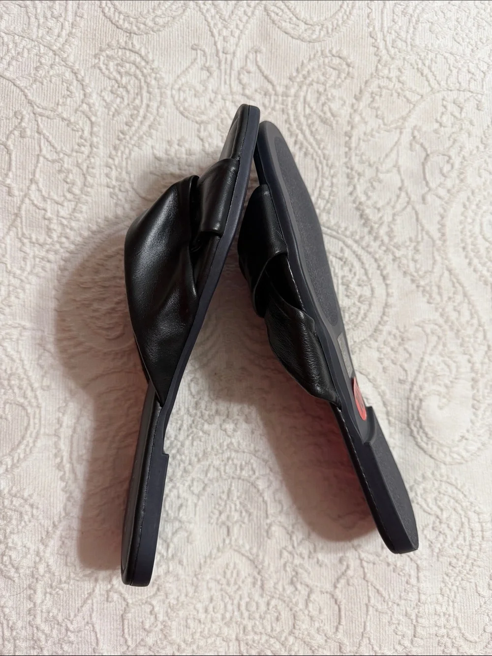 Enjoiya Black Leather Slide Mules Size 9/41
